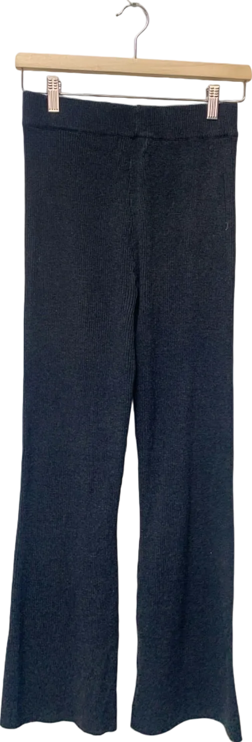In The Style Black Ribbed Flared Trousers UK 6/8