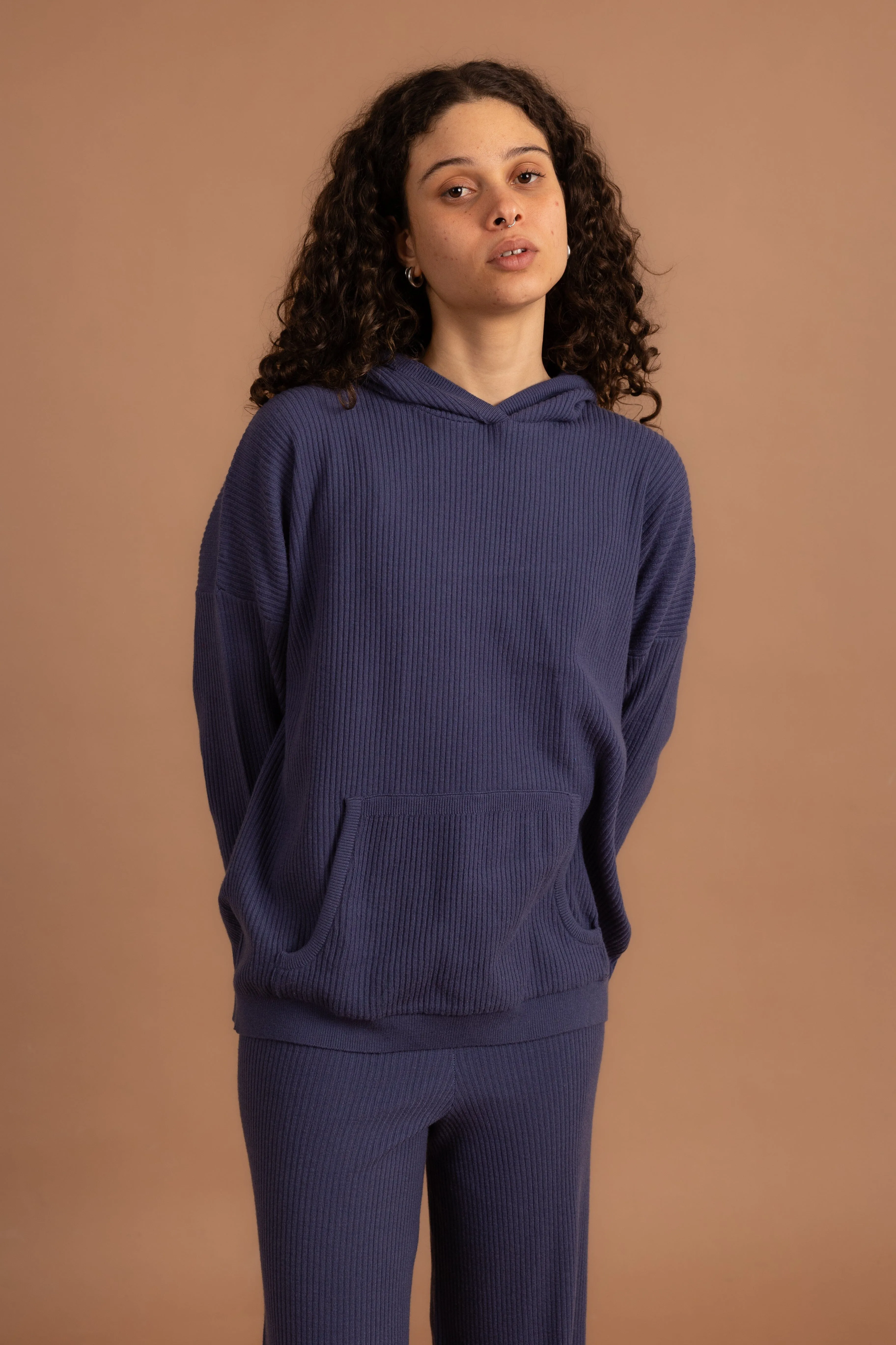 Indigo Ribbed Knit Set