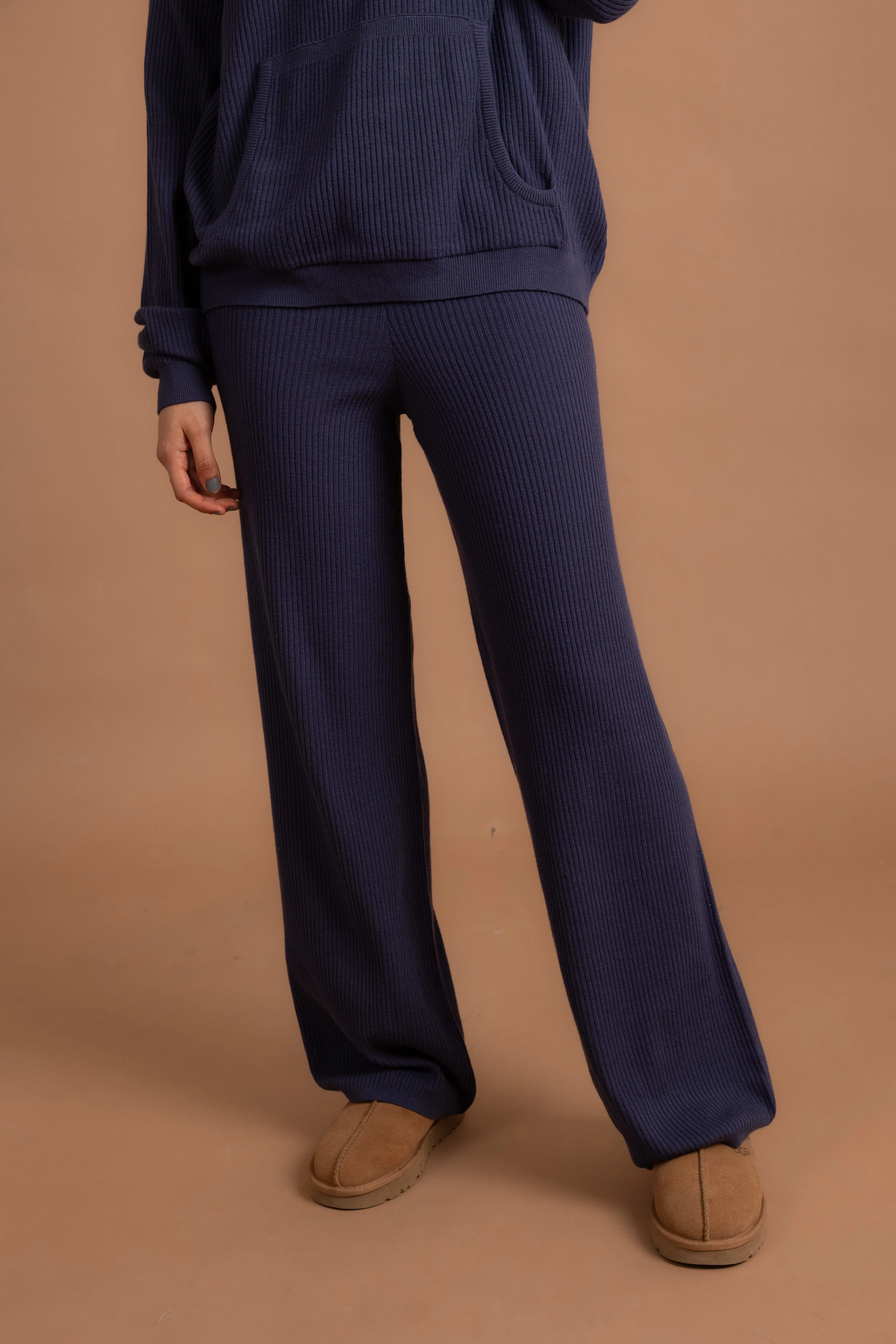 Indigo Ribbed Knit Set