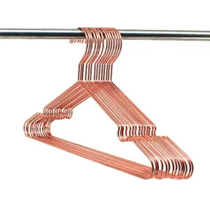 Koobay Top 12.5" Children Hangers Rose Copper Gold Shiny Steel Wire Clothes Hanger Non Slip Shoulders for Shirts,Coat,Slacks Storage & Display (30)