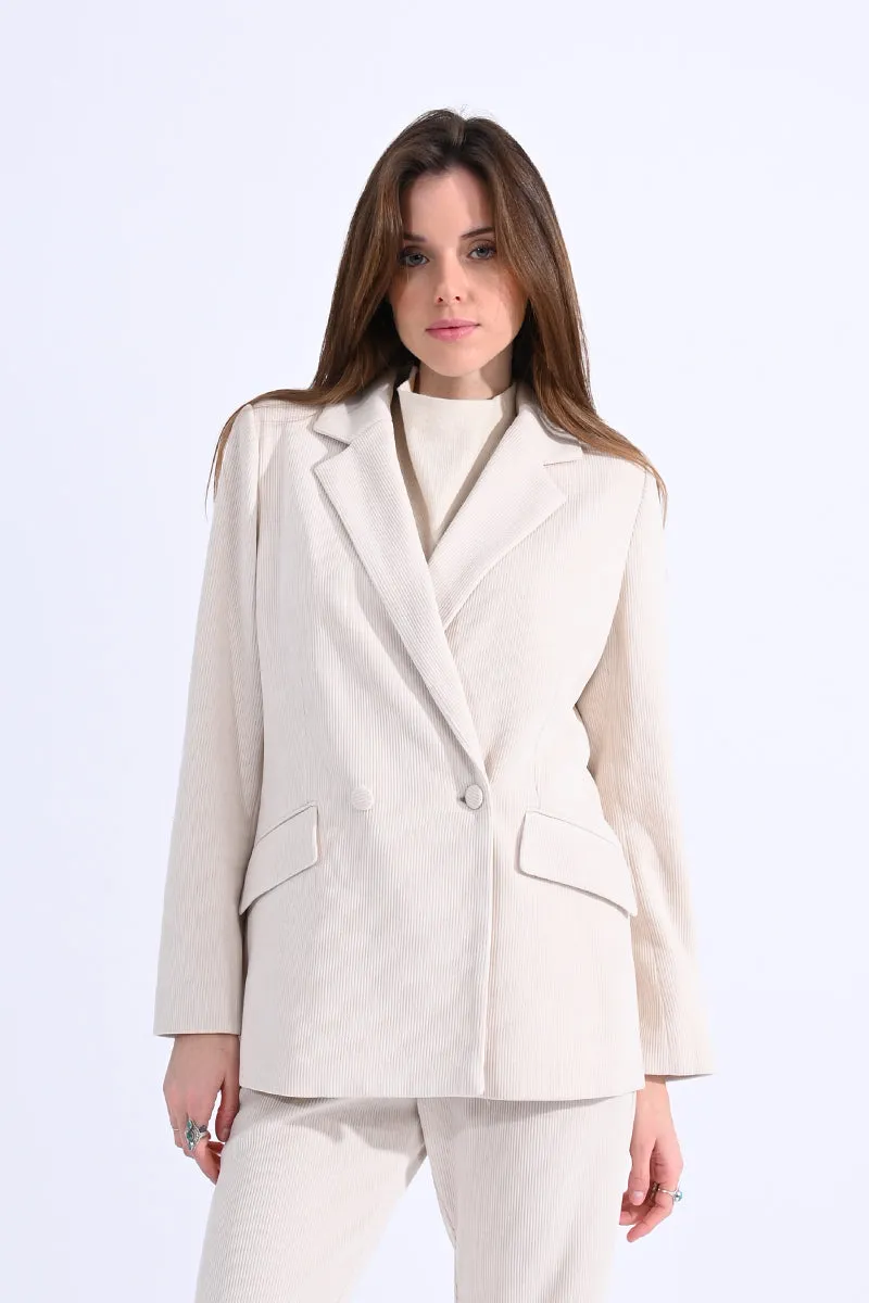 Ladies Double Breasted Corduroy Blazer