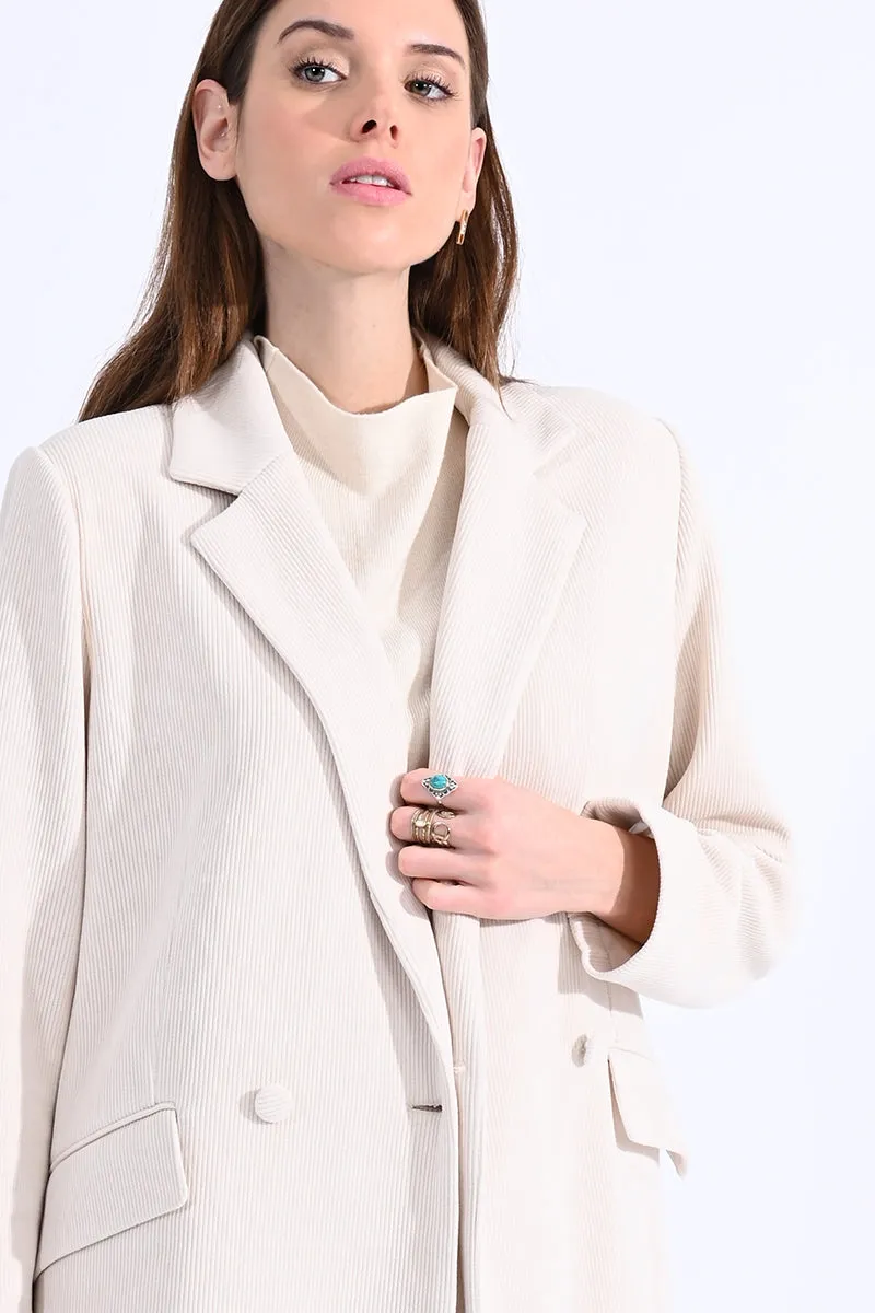 Ladies Double Breasted Corduroy Blazer