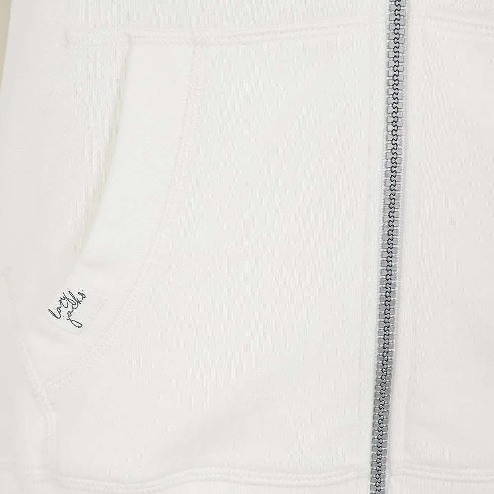 Lazy Jacks Womens LJ101 Zip Through Hoodie - Chalk