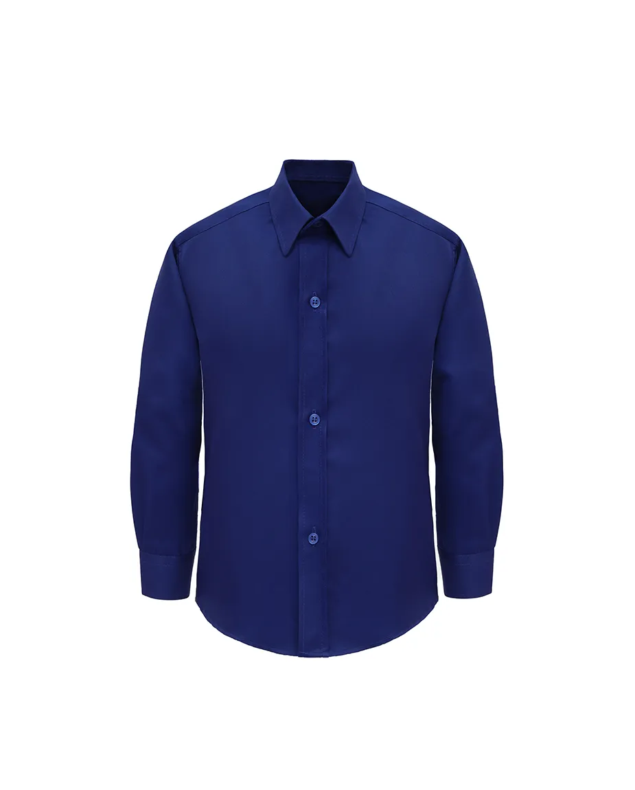 Lilax Boys' Button Down Shirt Solid Long Sleeve Dress Shirt