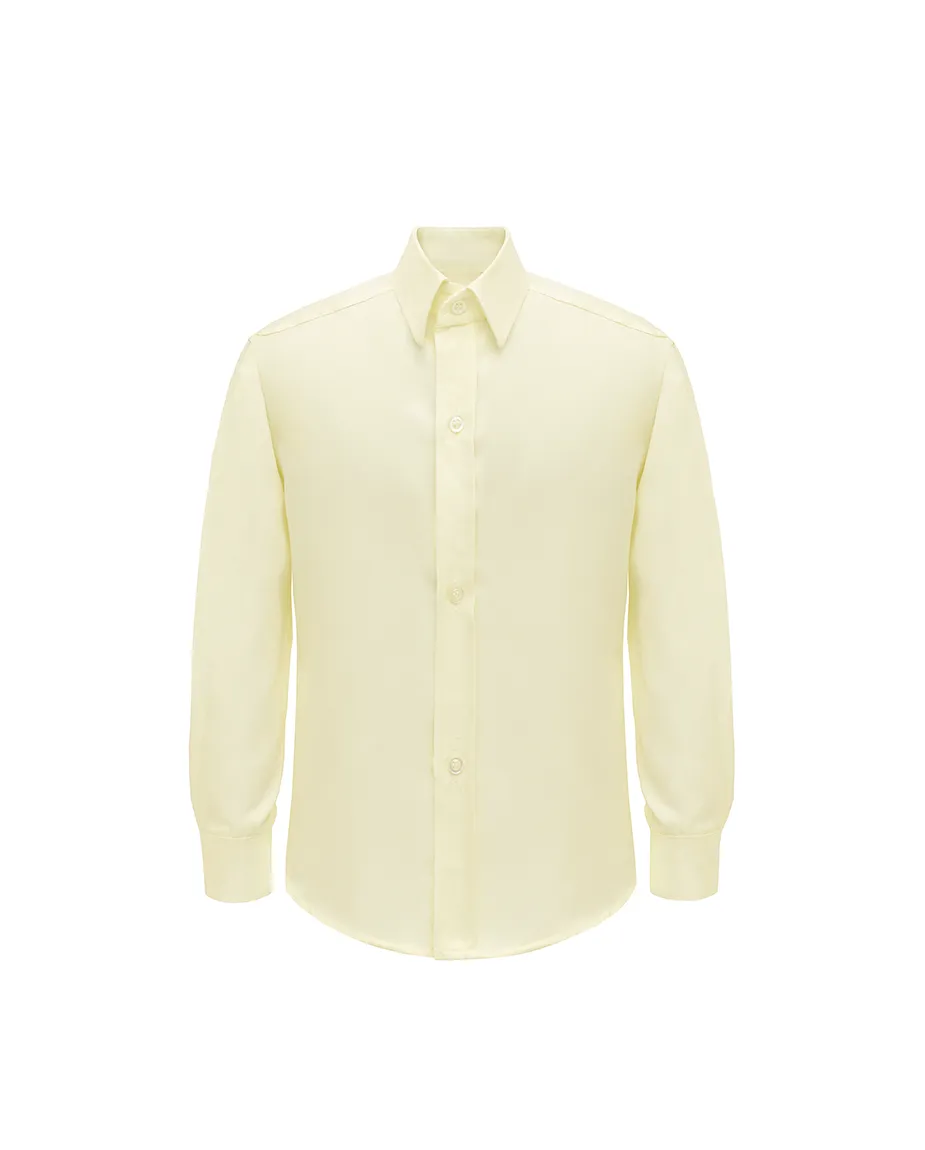 Lilax Boys' Button Down Shirt Solid Long Sleeve Dress Shirt