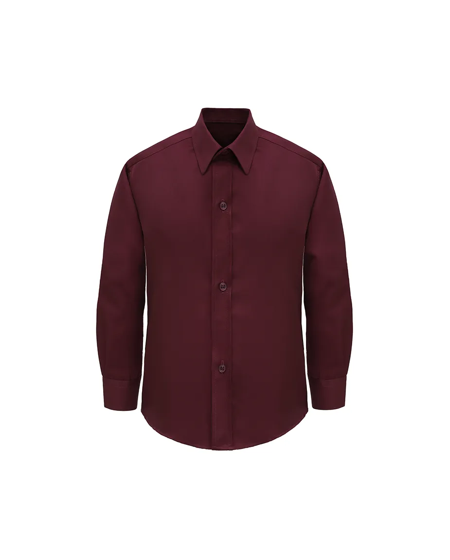 Lilax Boys' Button Down Shirt Solid Long Sleeve Dress Shirt