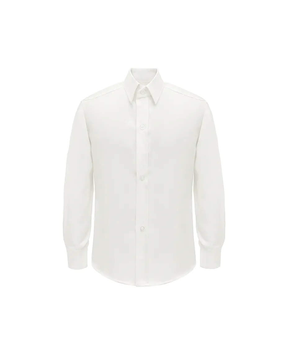 Lilax Boys' Button Down Shirt Solid Long Sleeve Dress Shirt