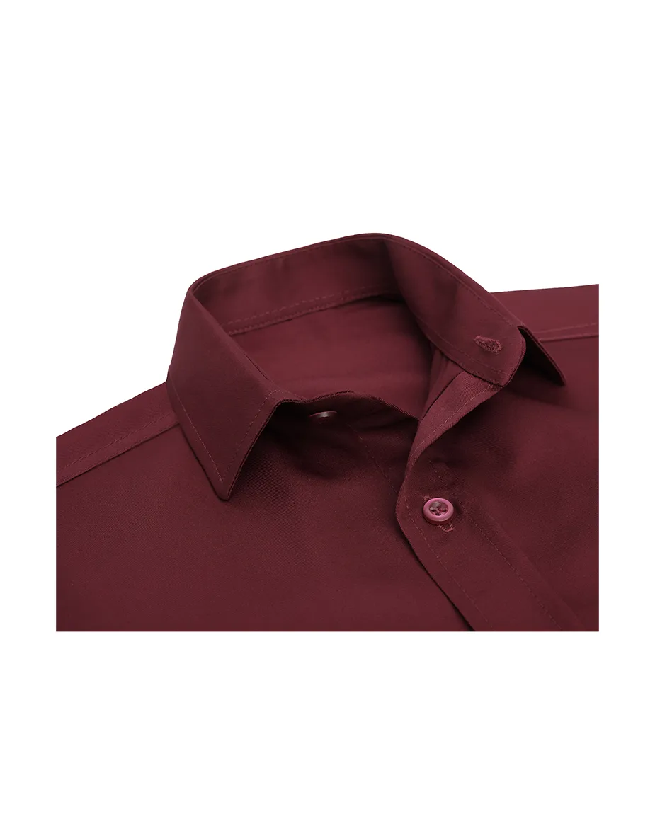 Lilax Boys' Button Down Shirt Solid Long Sleeve Dress Shirt