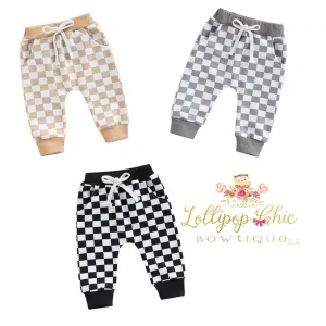Lollipop Chic Bowtique LLC - Boys Checkered Joggers