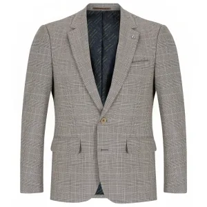 Matteo Prince of Wales Check Suit Jacket - Brown