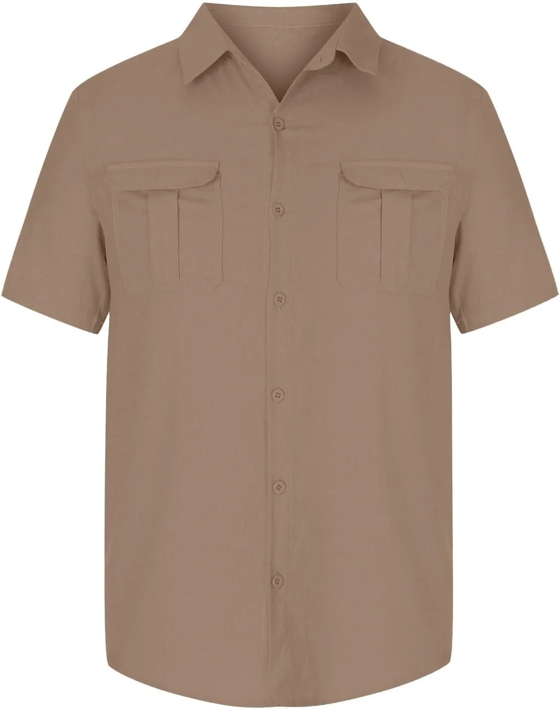 Men Shirt Casual Summer Short Sleeve Shirts for Men Button Down for Men Trendy Plain Shirts Tops with Pocket 2025