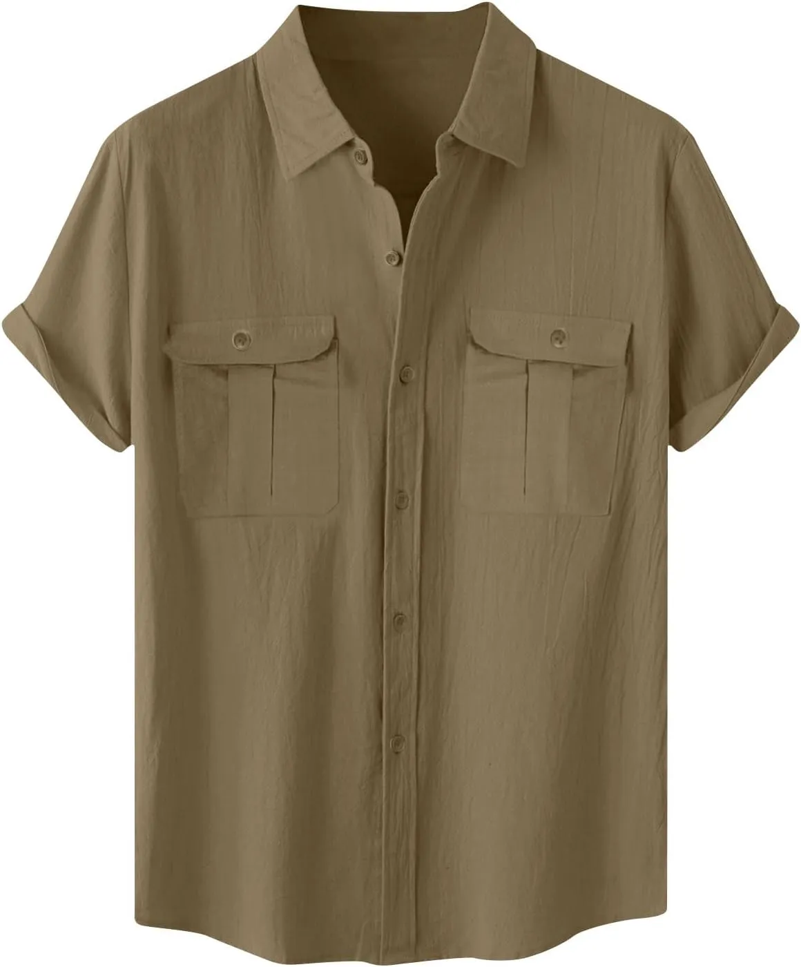 Men Shirt Casual Summer Short Sleeve Shirts for Men Button Down for Men Trendy Plain Shirts Tops with Pocket 2025