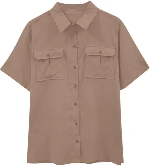 Men Shirt Casual Summer Short Sleeve Shirts for Men Button Down for Men Trendy Plain Shirts Tops with Pocket 2025