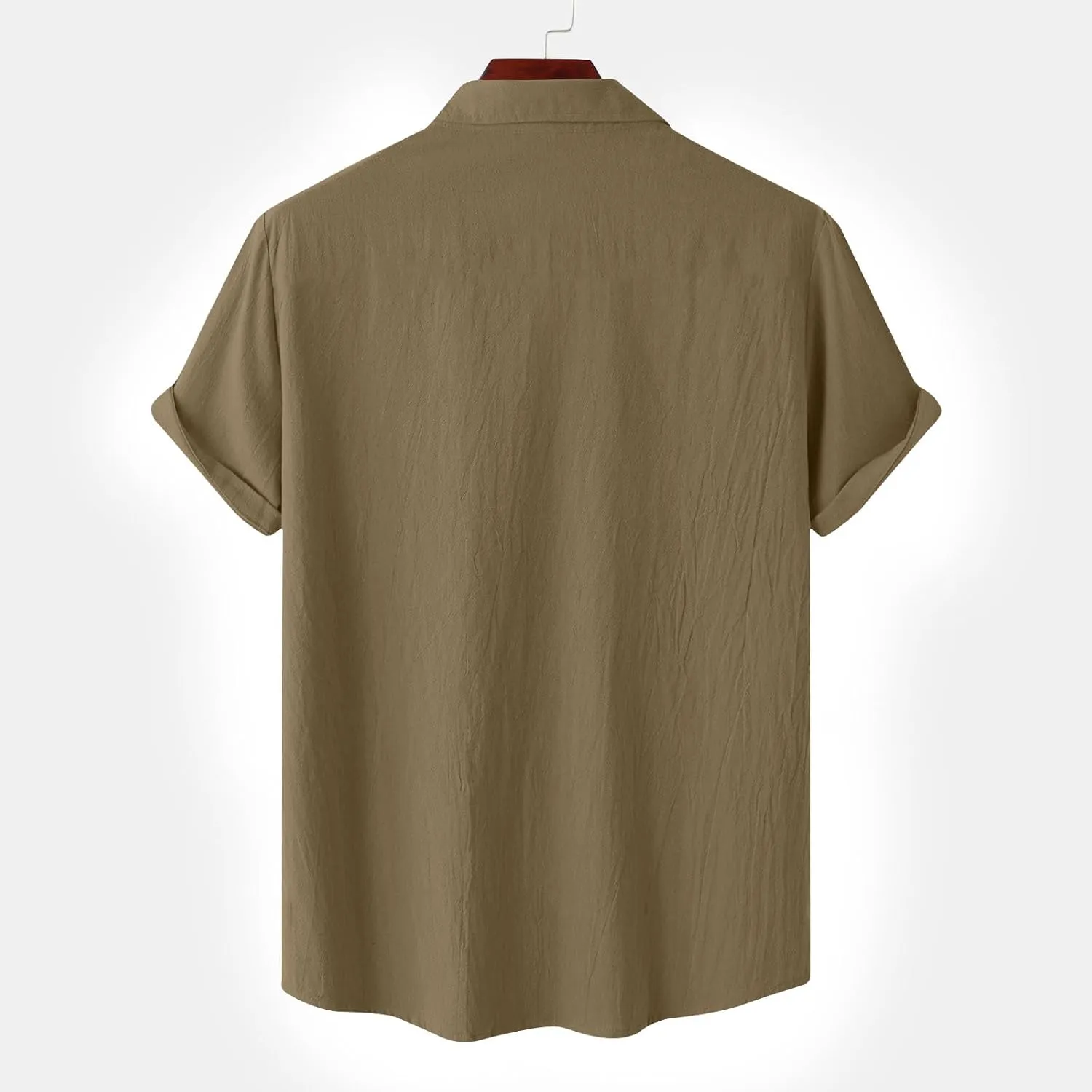 Men Shirt Casual Summer Short Sleeve Shirts for Men Button Down for Men Trendy Plain Shirts Tops with Pocket 2025