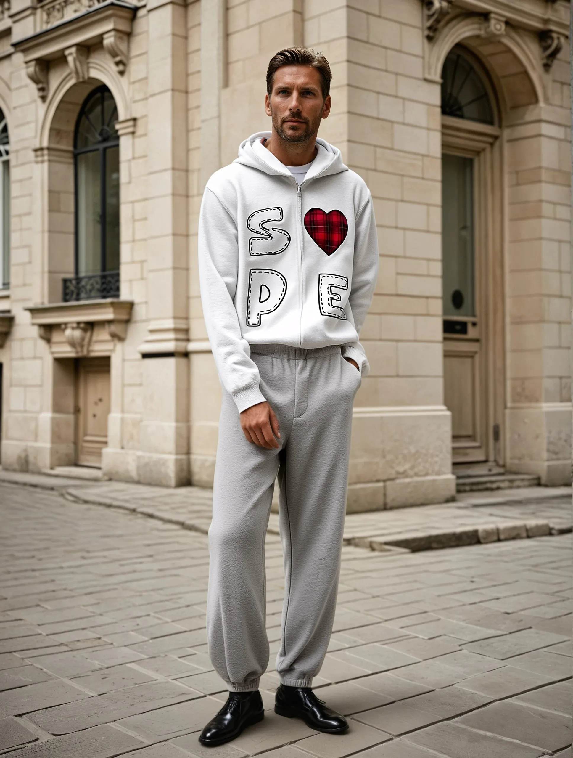 Men's 2024 Autumn High Street American Fashion Embroidered Hoodie for Unisex