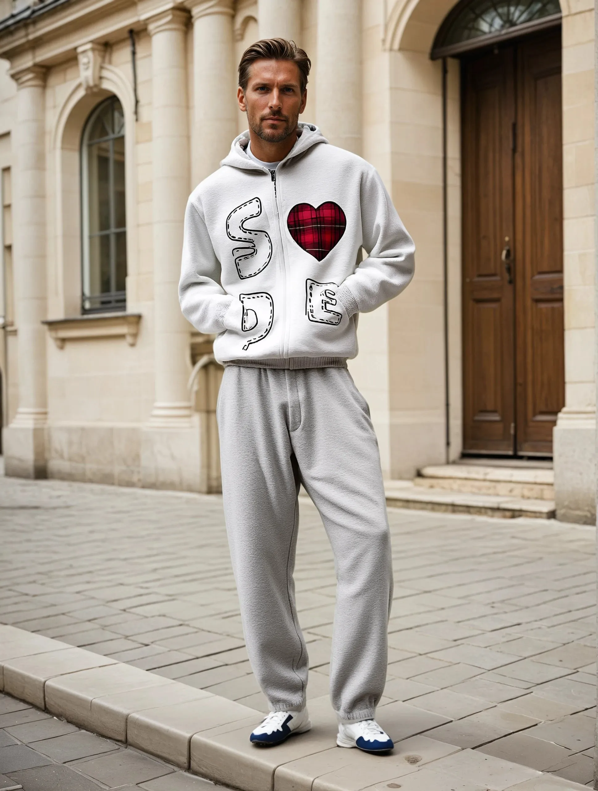 Men's 2024 Autumn High Street American Fashion Embroidered Hoodie for Unisex