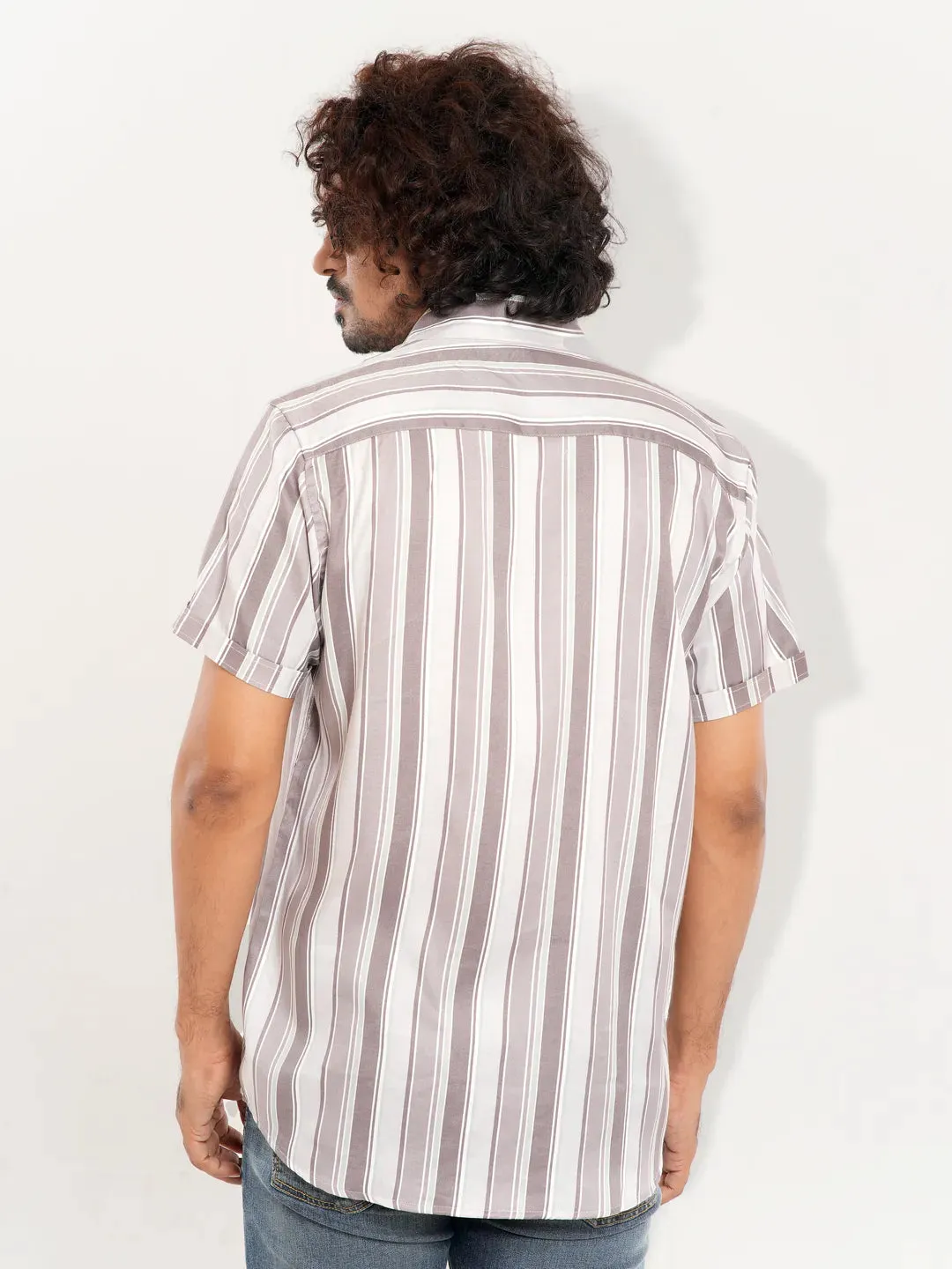 Men's Casual Half Sleeve in Dove Gray Shirt