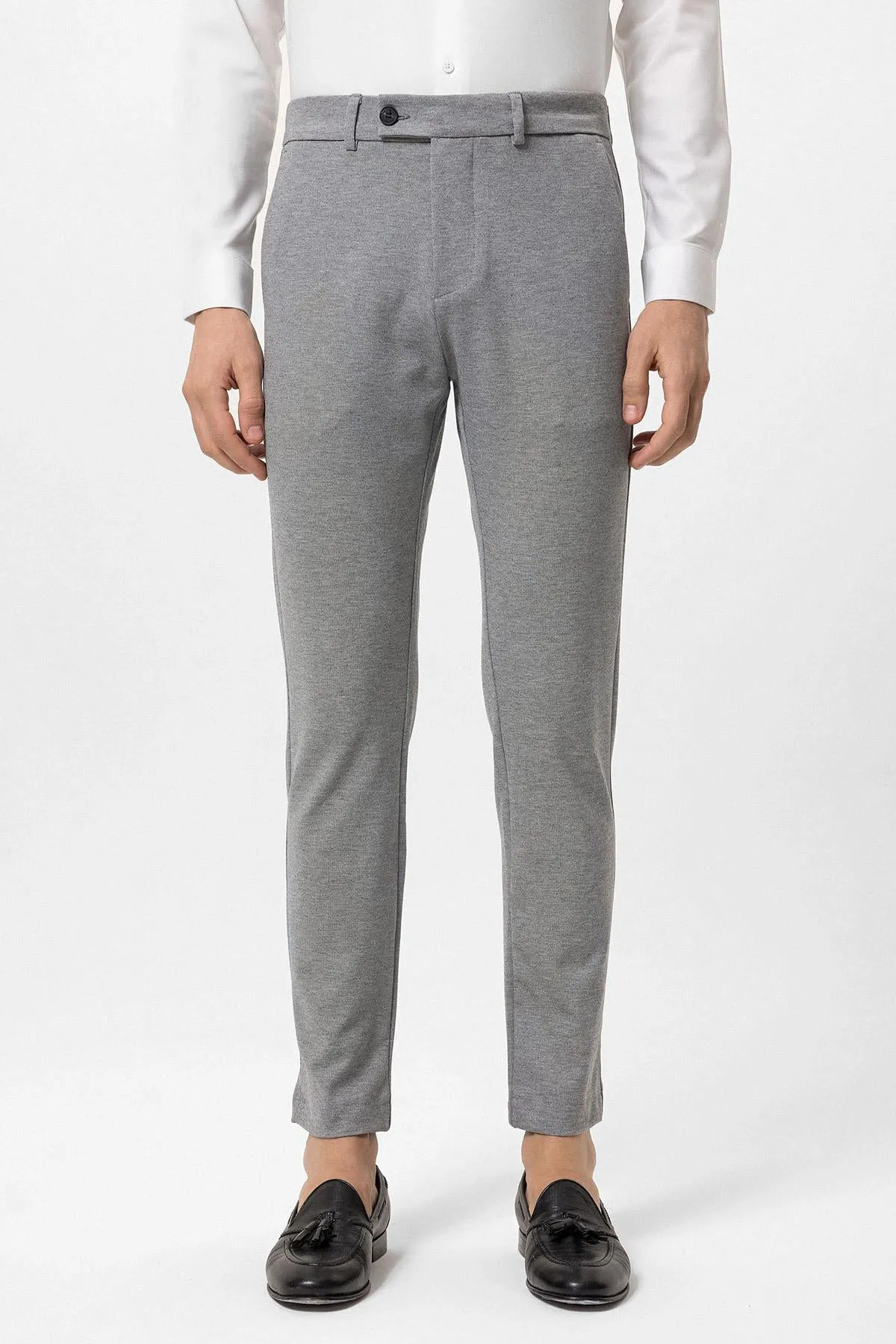 Men's Grey Slim Fit  Pants - Wessi
