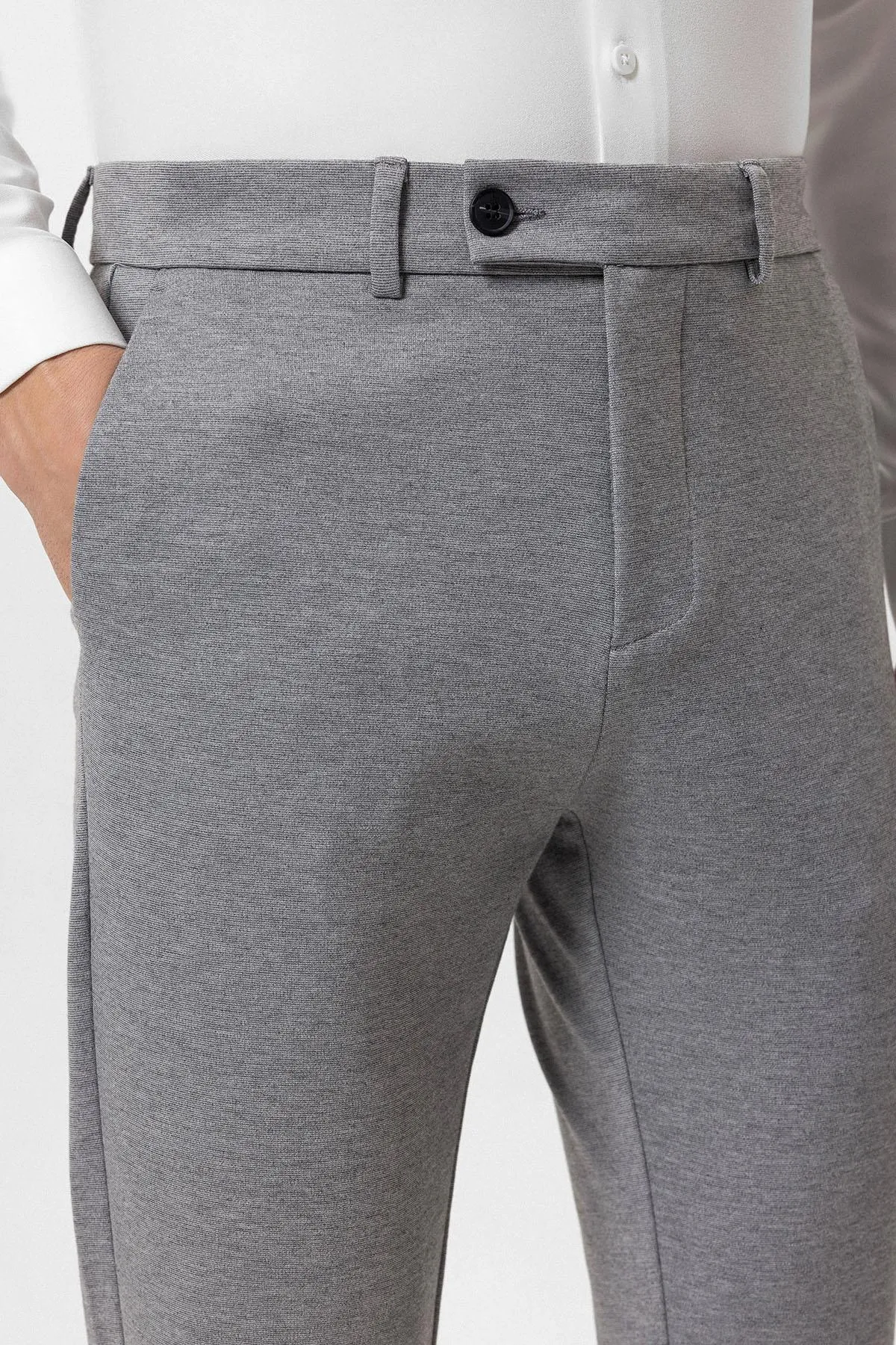 Men's Grey Slim Fit  Pants - Wessi