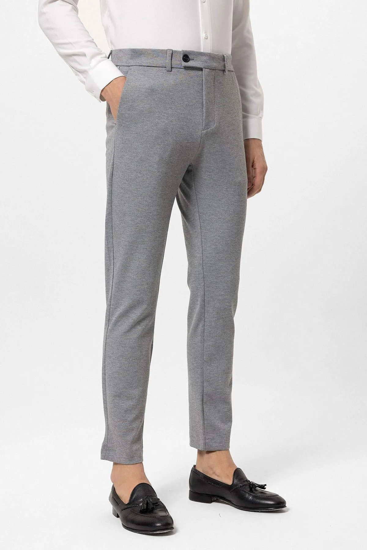 Men's Grey Slim Fit  Pants - Wessi