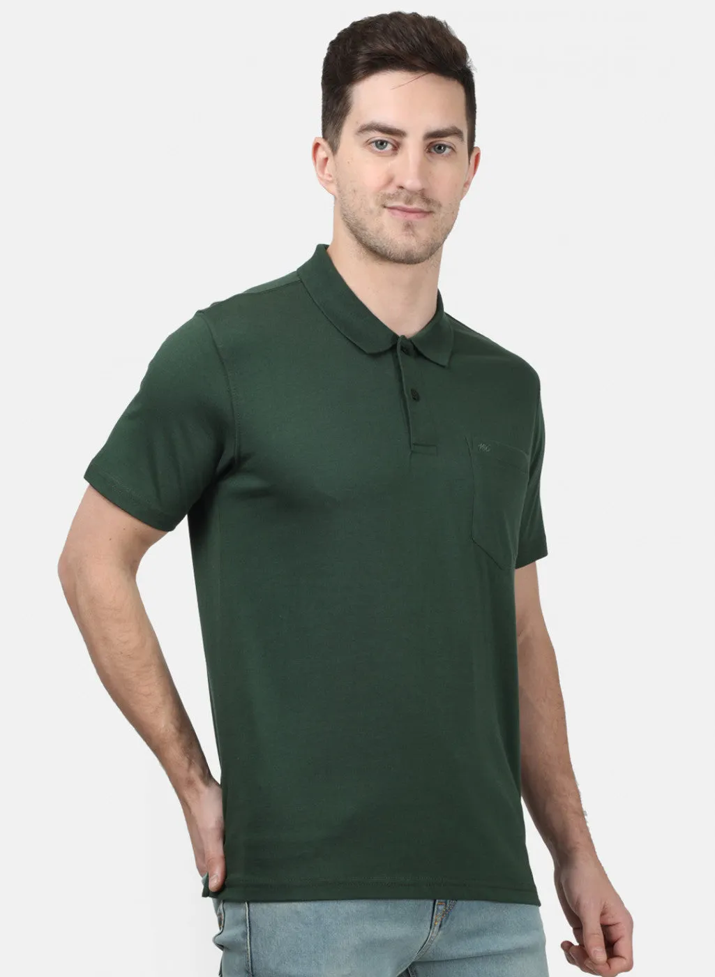 Mens Olive Plain T-Shirts