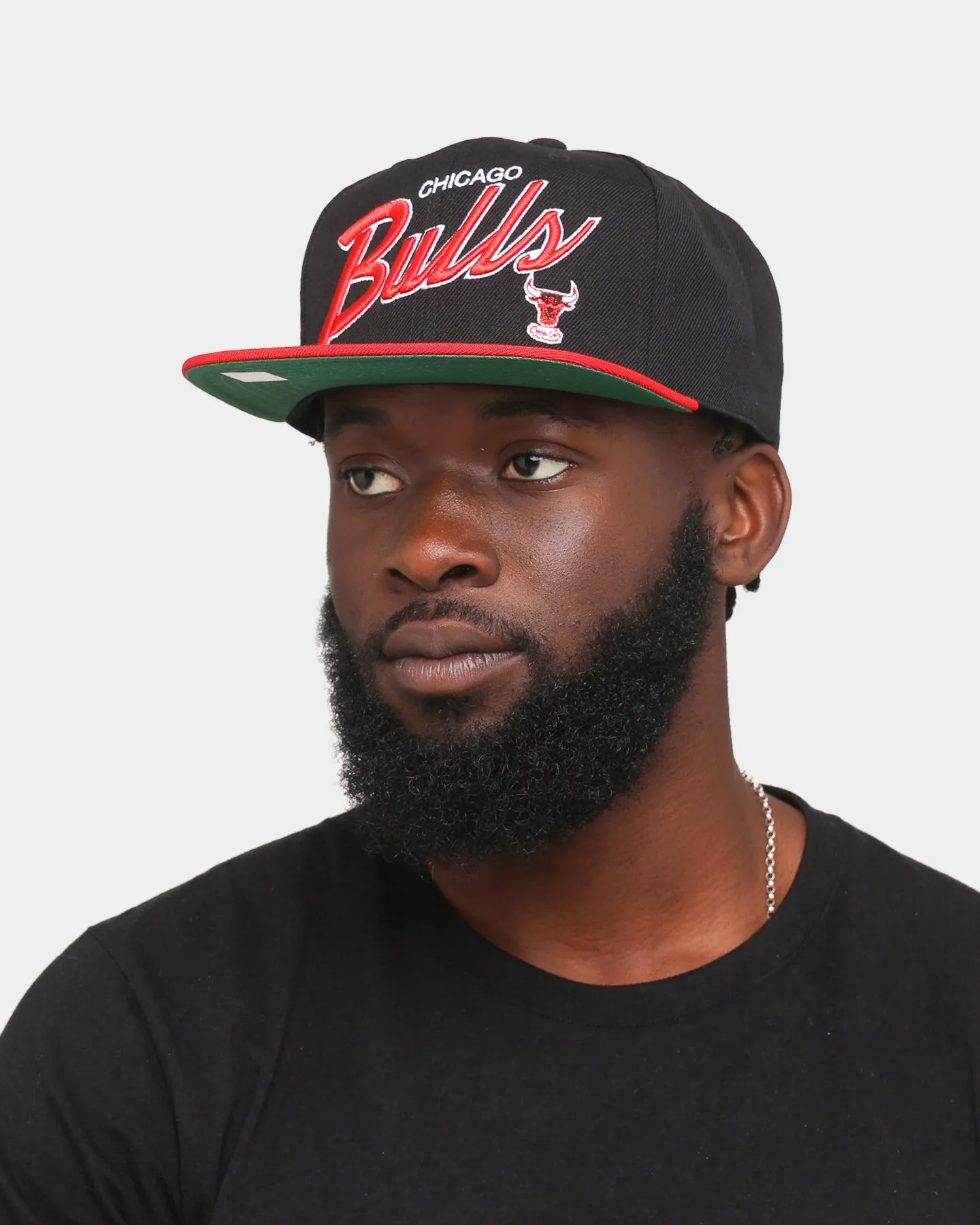 Mitchell & Ness Chicago Bulls 'Team Script 2.0 Hardwood Classics' Fitted Black