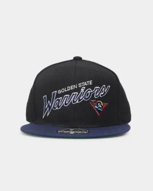 Mitchell & Ness Golden State Warriors 'Team Script 2.0 Hardwood Classics' Fitted Black