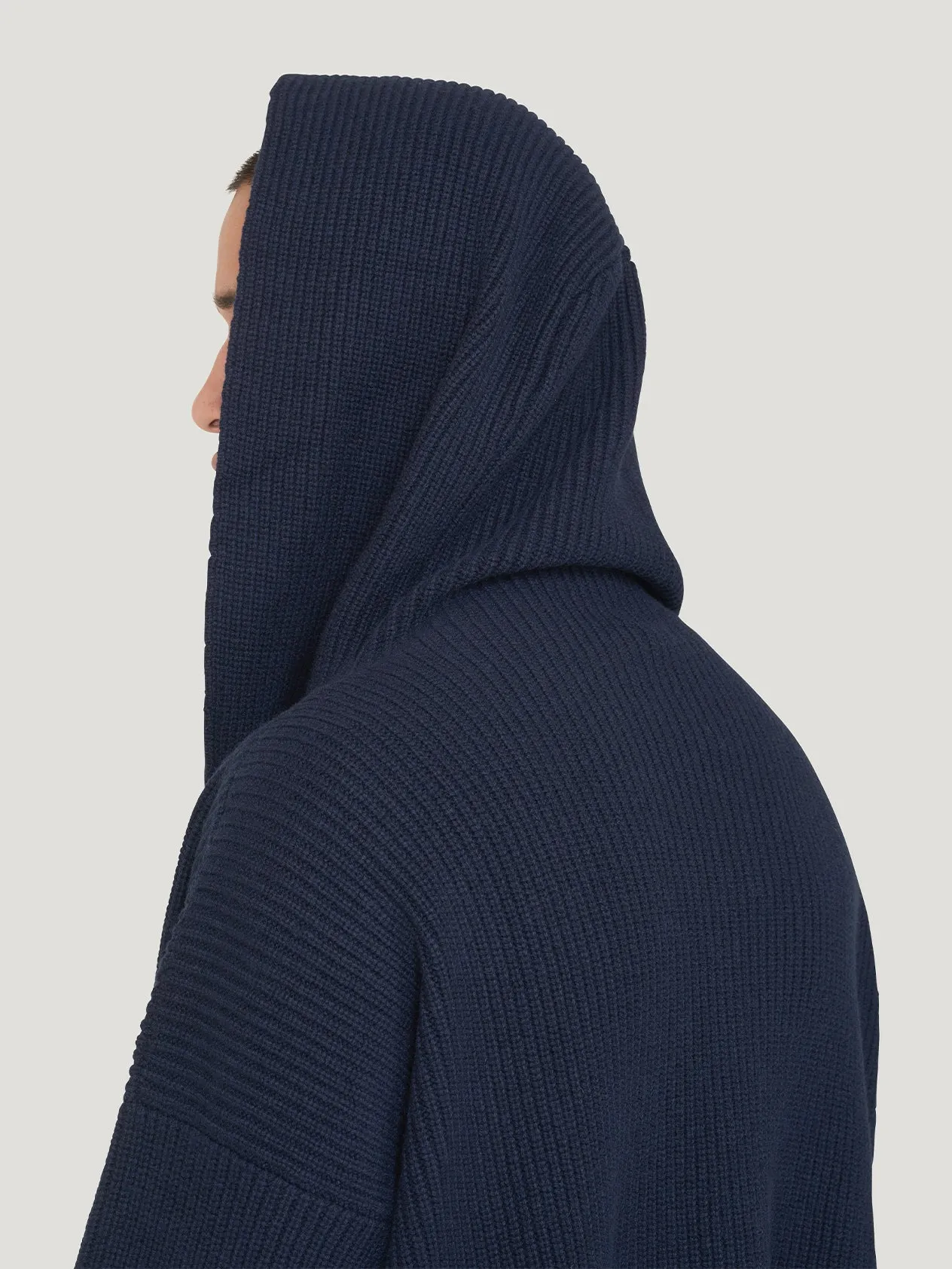 Navy Cashmere Robe de Chambre