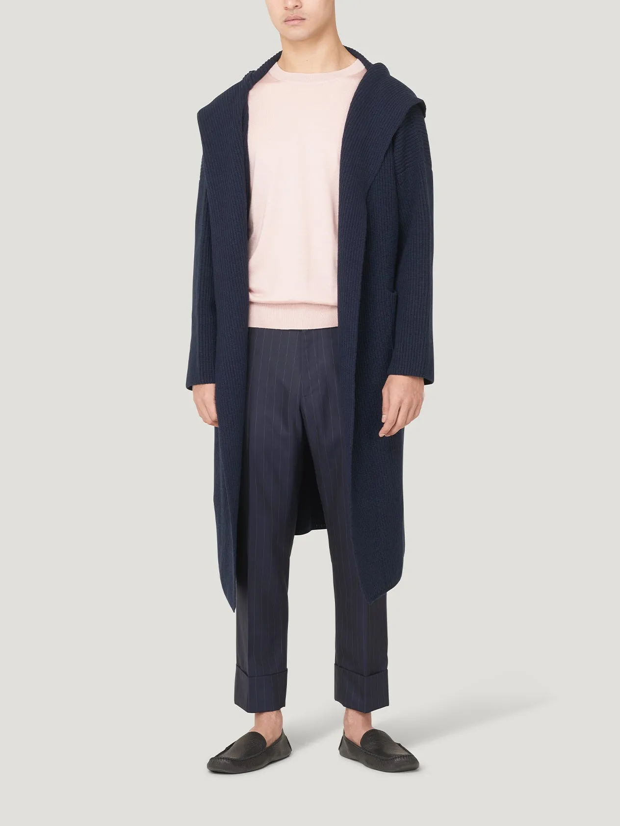 Navy Cashmere Robe de Chambre