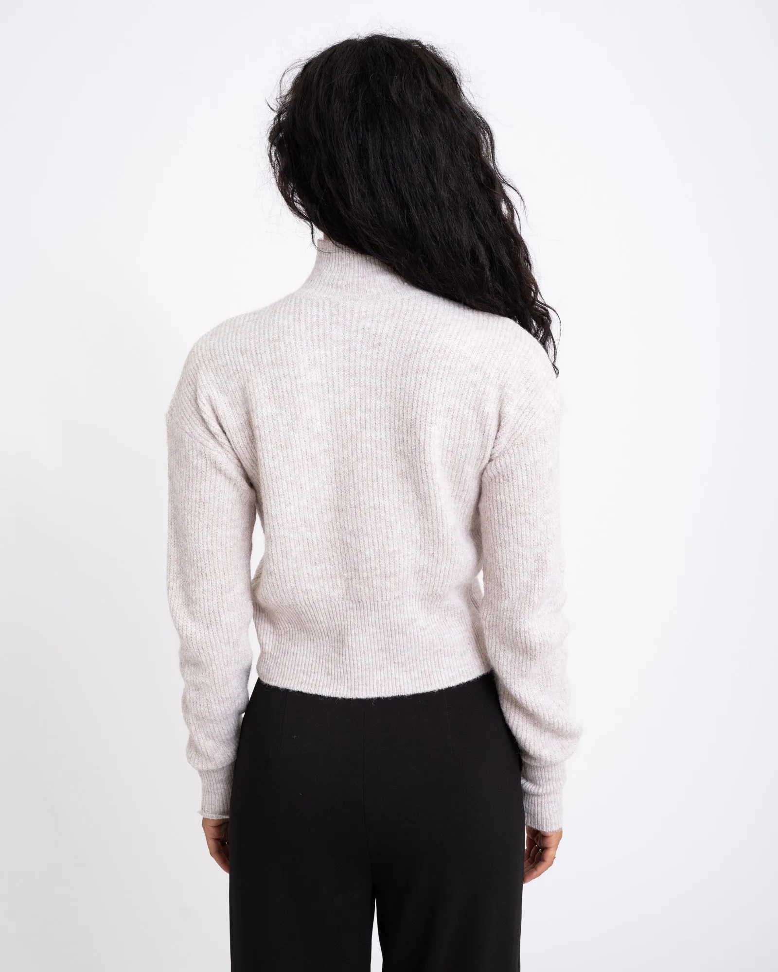 Nella High Neck Crop Knit Eggnog