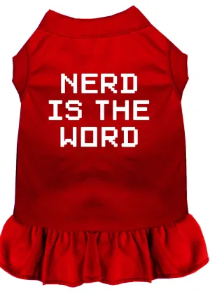 Nerd Is The Word Screen Print Dress Red Med