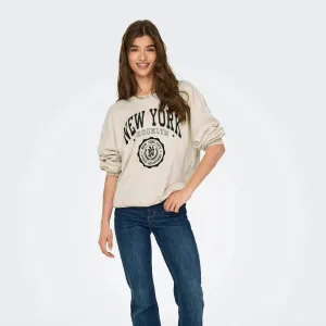 ONLY Oversized Sweatshirt in Grey/Birch