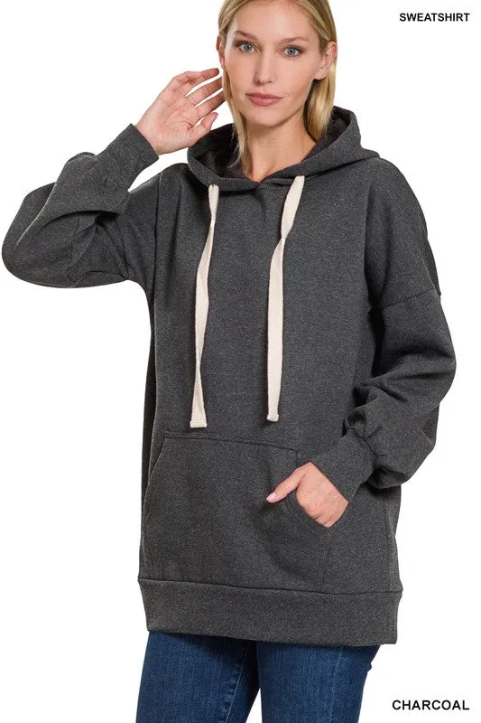 Oversized Hoodie Longline Sweatshirt - Zenana