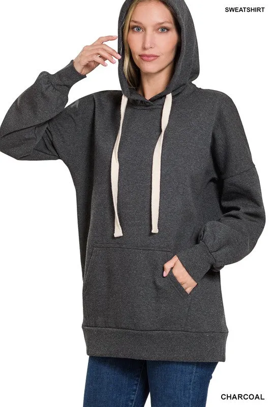 Oversized Hoodie Longline Sweatshirt - Zenana