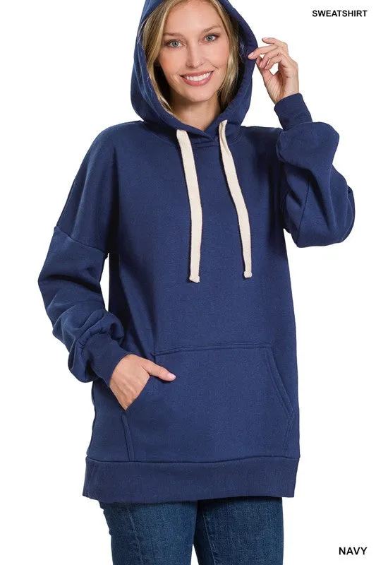 Oversized Hoodie Longline Sweatshirt - Zenana