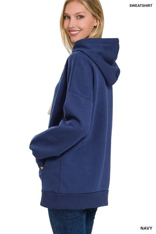 Oversized Hoodie Longline Sweatshirt - Zenana