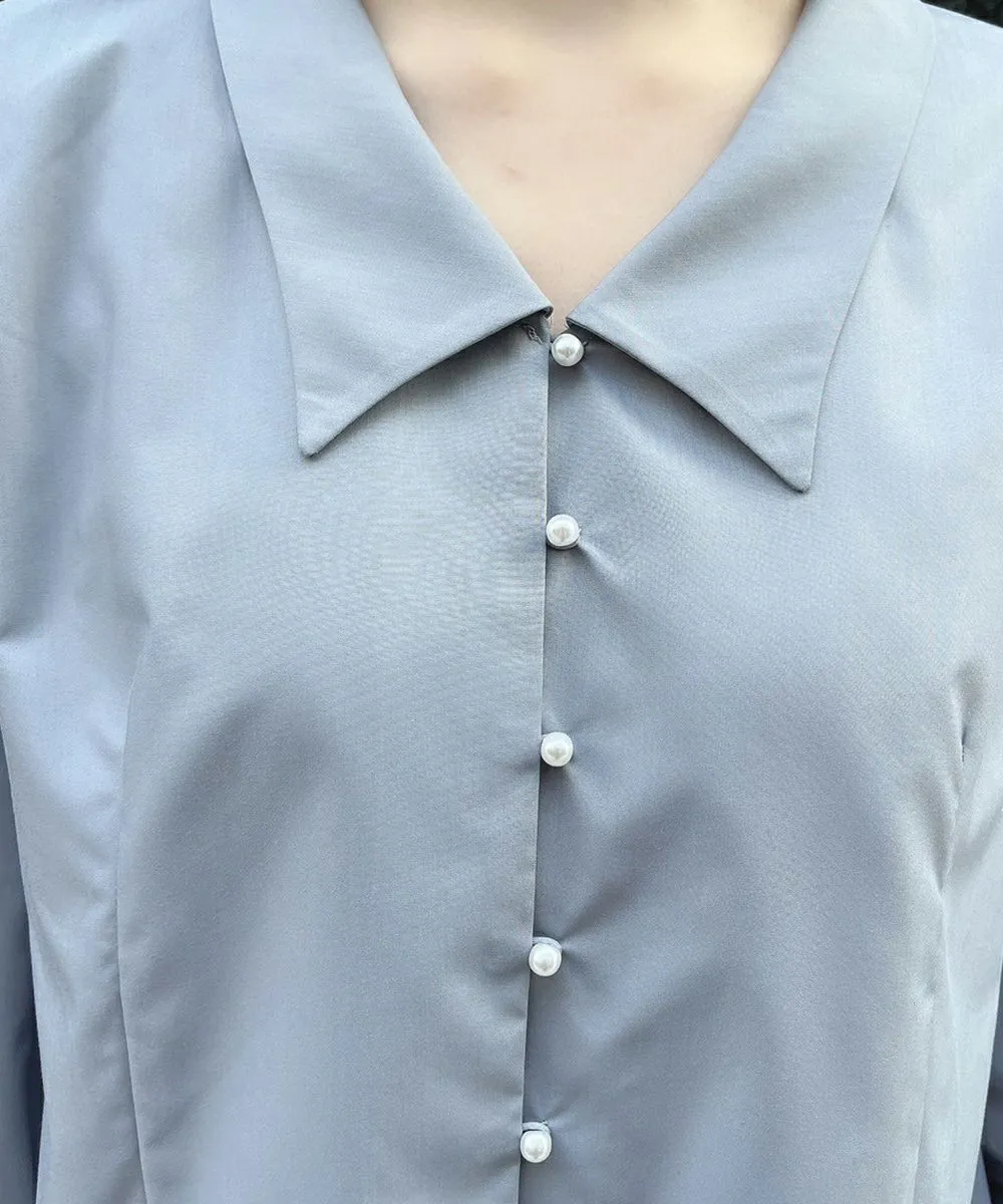 Pearl Button V-Neck Shirt