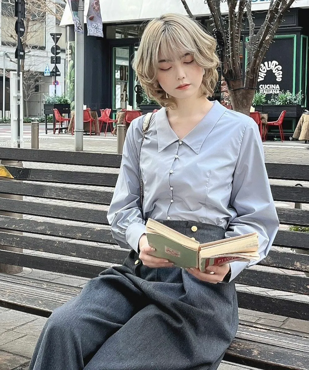 Pearl Button V-Neck Shirt