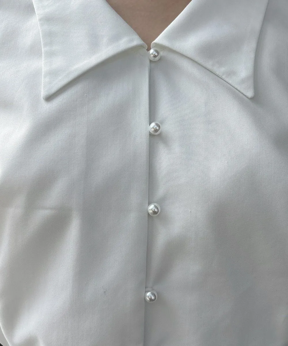 Pearl Button V-Neck Shirt