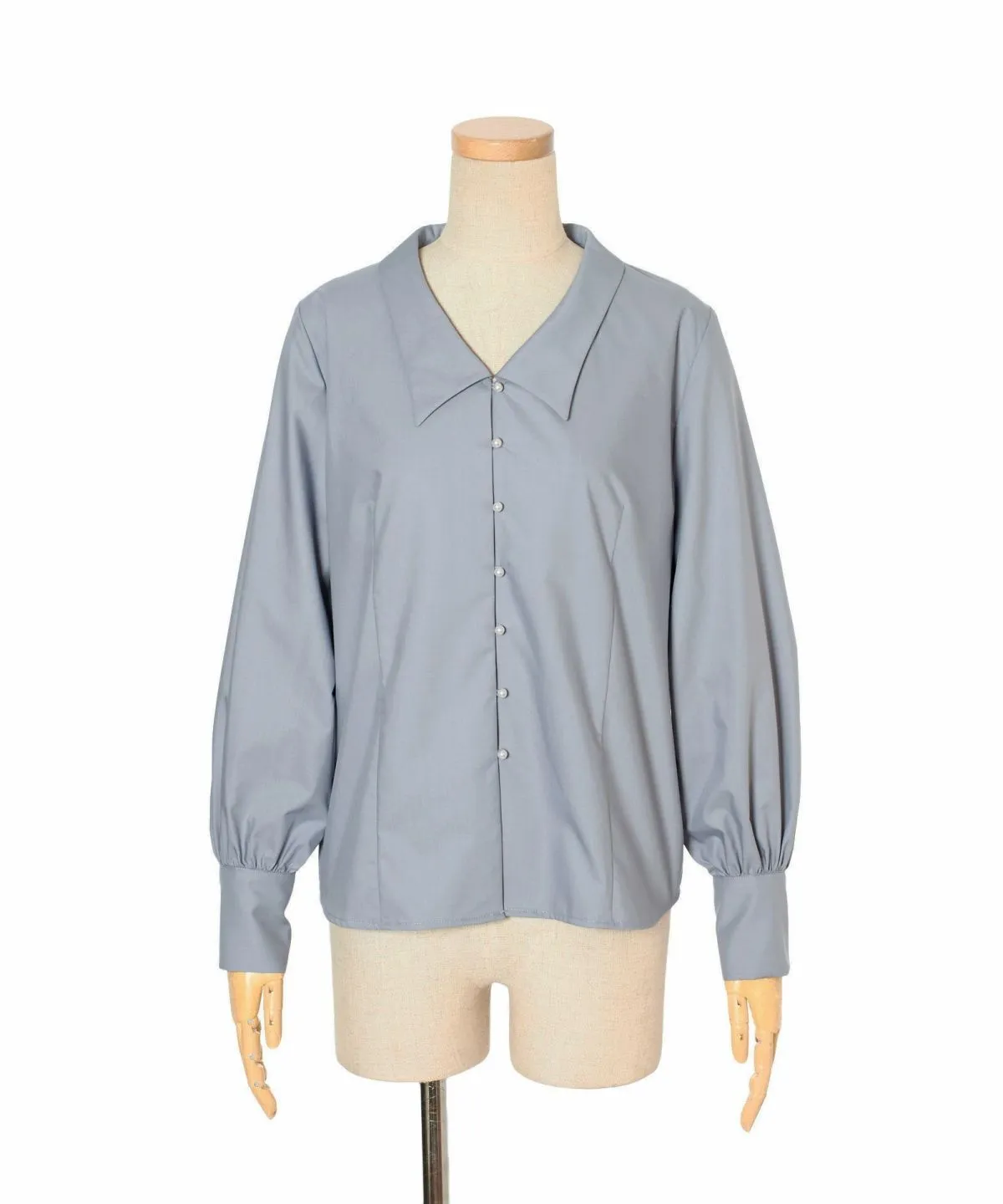 Pearl Button V-Neck Shirt