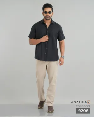 Premium Hemp Short Sleeve Shirt -  Black