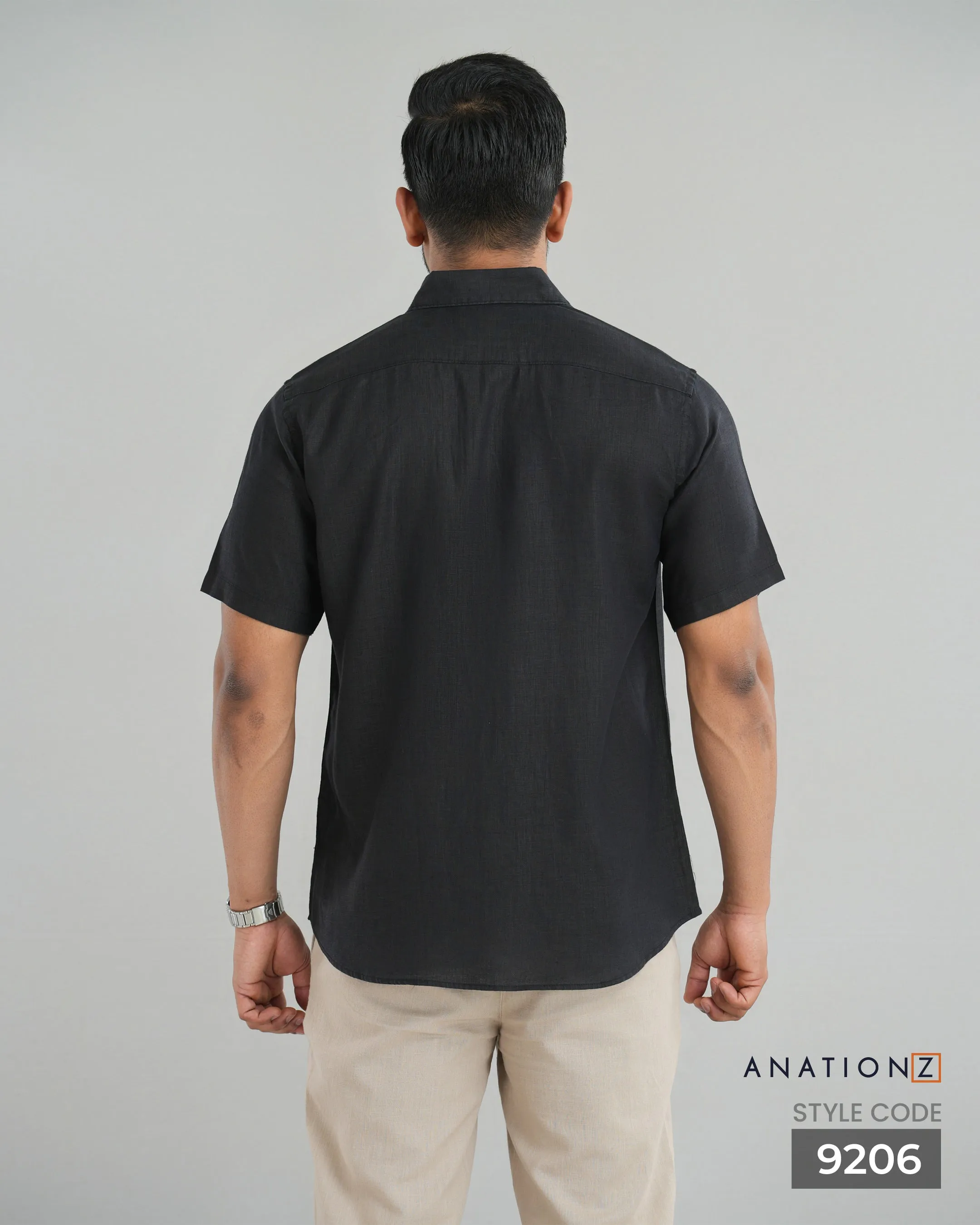 Premium Hemp Short Sleeve Shirt -  Black