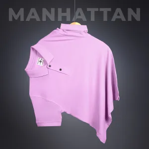 Pure Cotton Polo Plain T Shirts (Lilac) Without Pocket