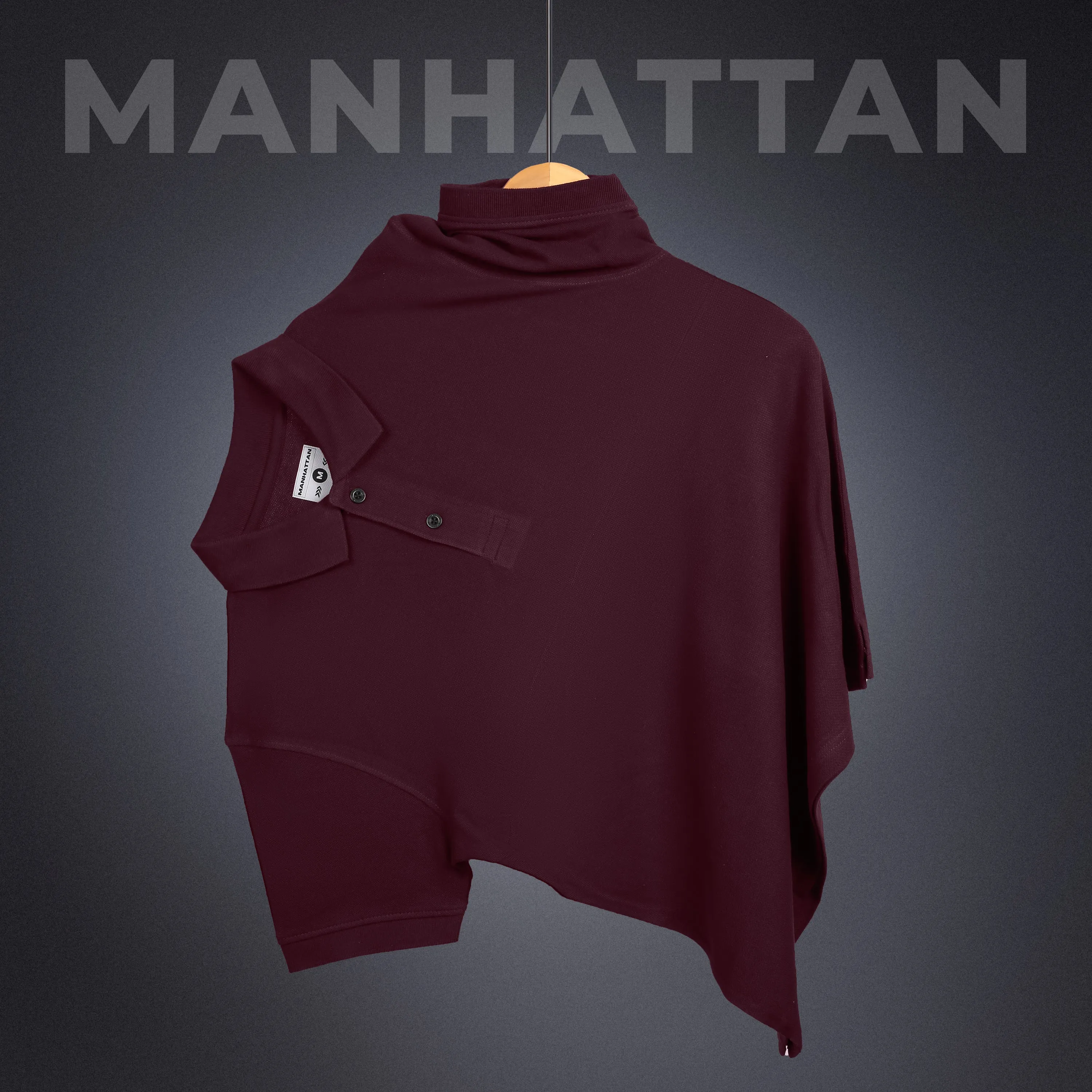 Pure Cotton Polo Plain T Shirts (Maroon) Without Pocket
