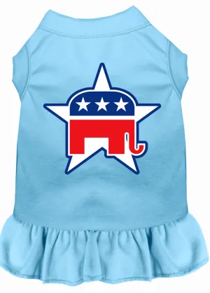 Republican Screen Print Dress Baby Blue Med