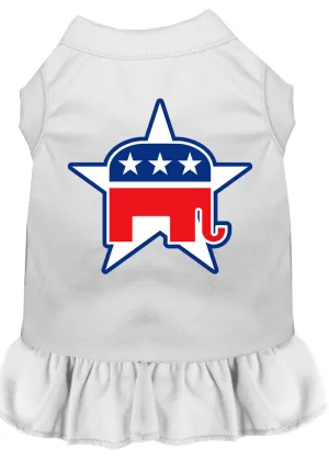 Republican Screen Print Dress White Sm
