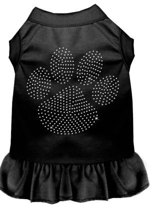 Rhinestone Clear Paw Dress Black Xl