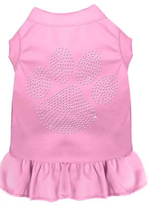 Rhinestone Clear Paw Dress Light Pink Xxl