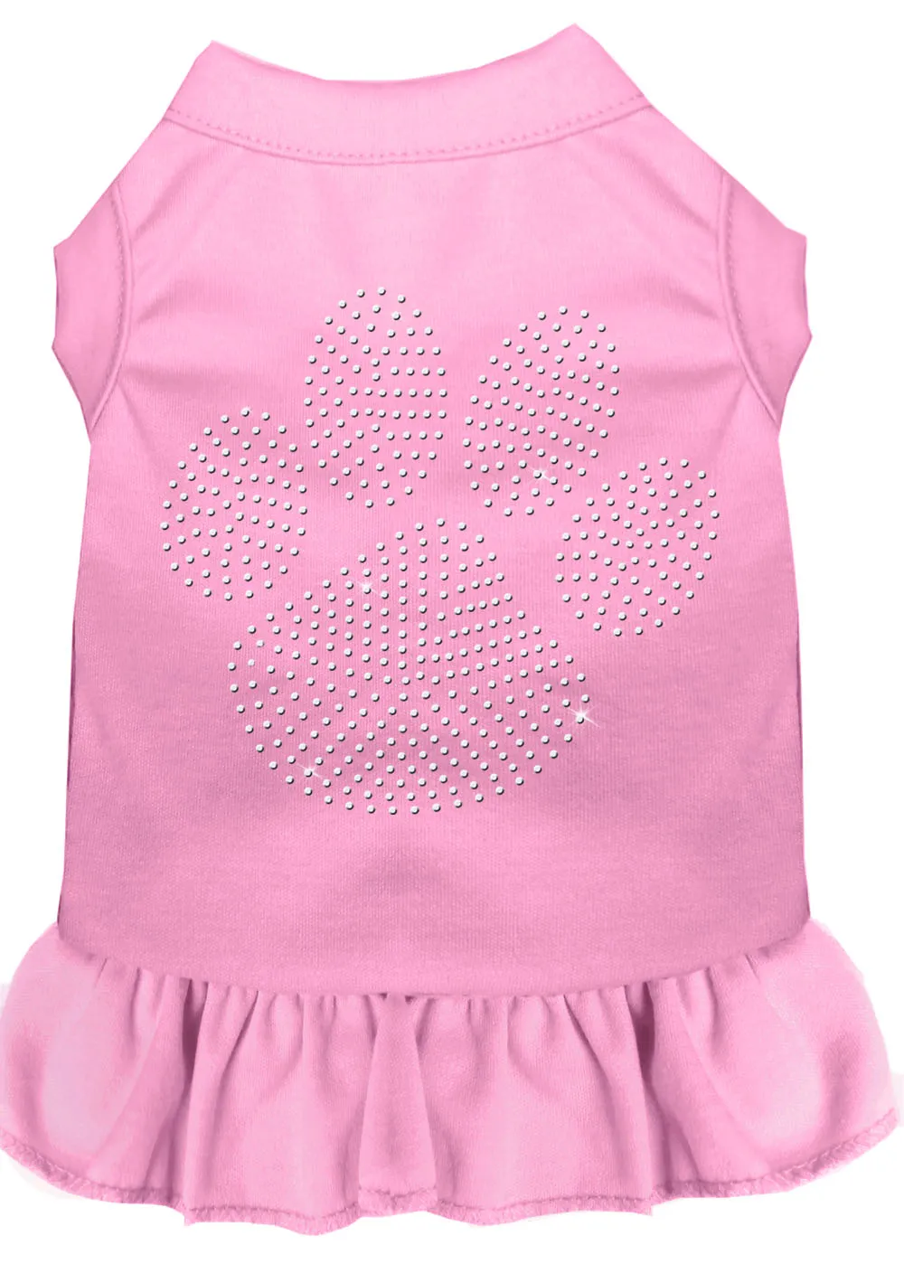 Rhinestone Clear Paw Dress Light Pink Xxl