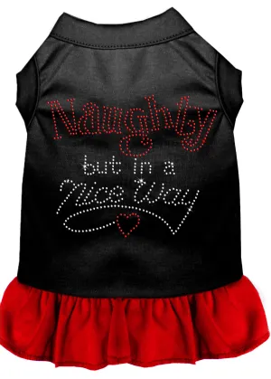 Rhinestone Naughty But In A Nice Way Dress Black With Red Xs